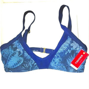 Vigoss Navy blue floral swim top